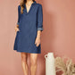 Yumi Blue Chambray Cotton Tunic With Pockets