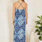 Mela Blue Tile Print Maxi Dress With Side Split Hem