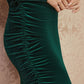 Mela Green Velvet Fitted Long Sleeve Mini Dress