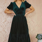 Yumi Green Velvet Midi Dress