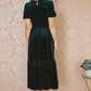 Yumi Green Velvet Midi Dress