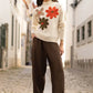 Yumi Brown Wide Leg Trousers
