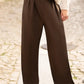 Yumi Brown Wide Leg Trousers