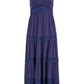 Yumi Navy Lace Tiered Strappy Maxi Dress