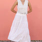 Yumi White Midi Boho Skirt