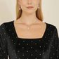 Yumi Black Skater Dress With Diamantes and Long Sleeve