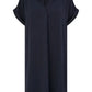 Yumi Navy Relaxed Fit Collared Tunic Dress