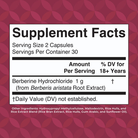 MaryRuth Organics Berberine 1000 mg – 30 Servings | Vegan Capsules