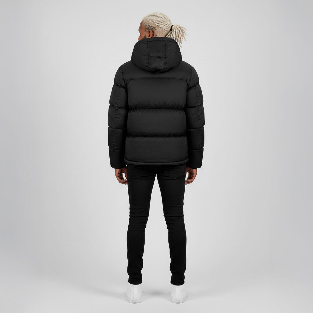 Middle Block Hooded Down Jacket