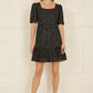 Mela Black Star Print Skater Dress
