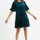 Louche Meloe Velvet Stripe Tiered Mini Dress
