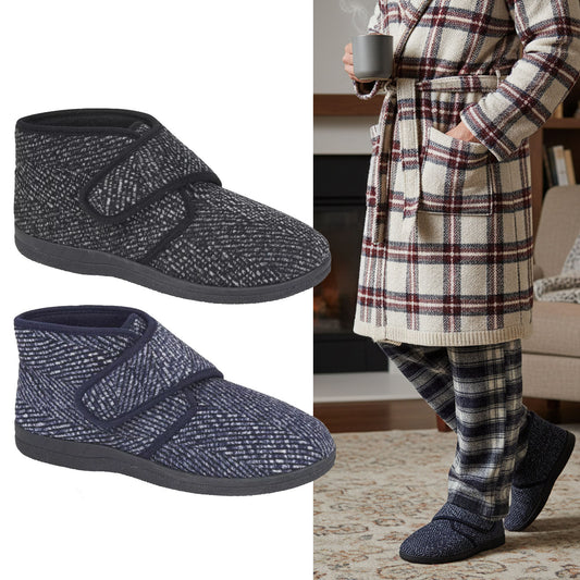 men's slippers Black and Navy