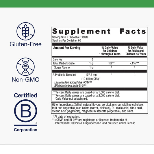 Metagenics UltraFlora Kids Probiotic – 10B CFU for Ages 3+ | 120 Count