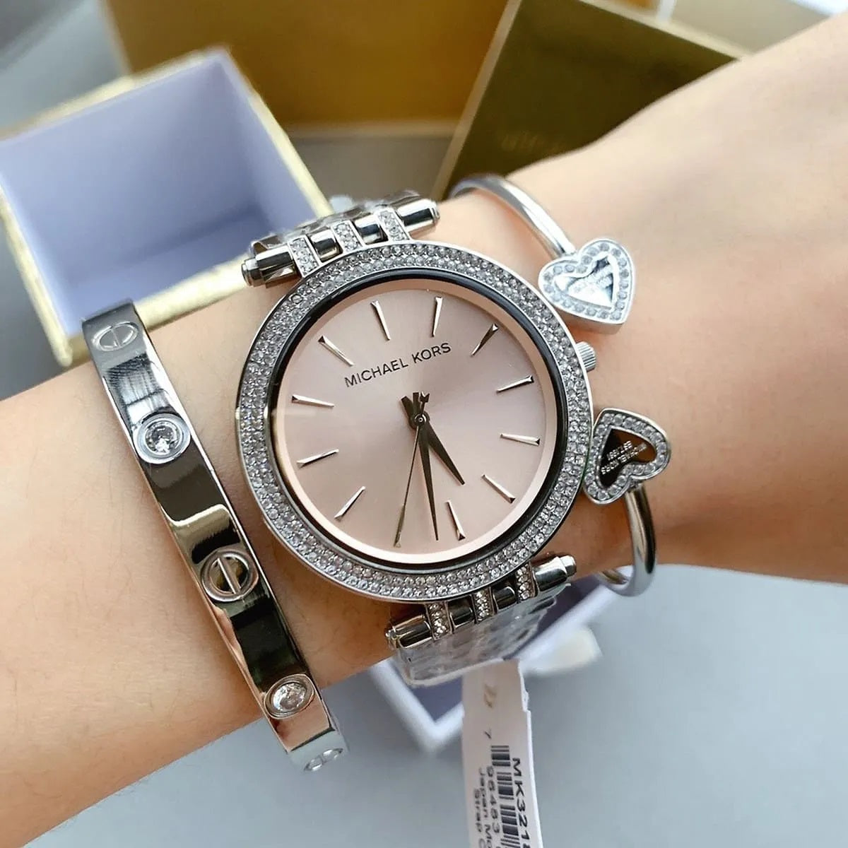 Michael Kors MK3218 Darci Women's Silver & Pink Watch
