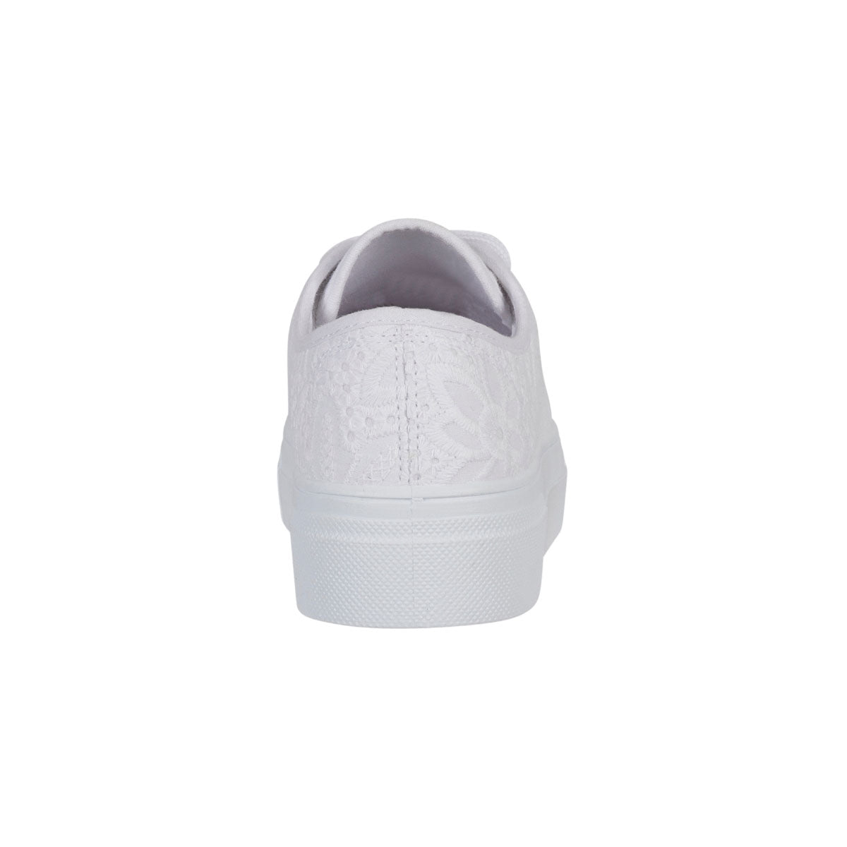 Miley Ladies Canvas Trainers Floral Embroidered Womens Platform Lace Up Sneakers Shoes