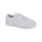 Miley Ladies Canvas Trainers Floral Embroidered Womens Platform Lace Up Sneakers Shoes