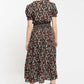 Louche Minerva Jolly Ditsy Print Puff Sleeve Midi Dress