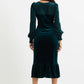 Louche Mouna Velvet Stripe Midi Dress