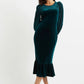 Louche Mouna Velvet Stripe Midi Dress