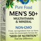 Natural Factors Whole Earth & Sea Men's 50+ Multivitamin & Mineral – Brain Health & Immune Support, Vegan, 120 Tablets
