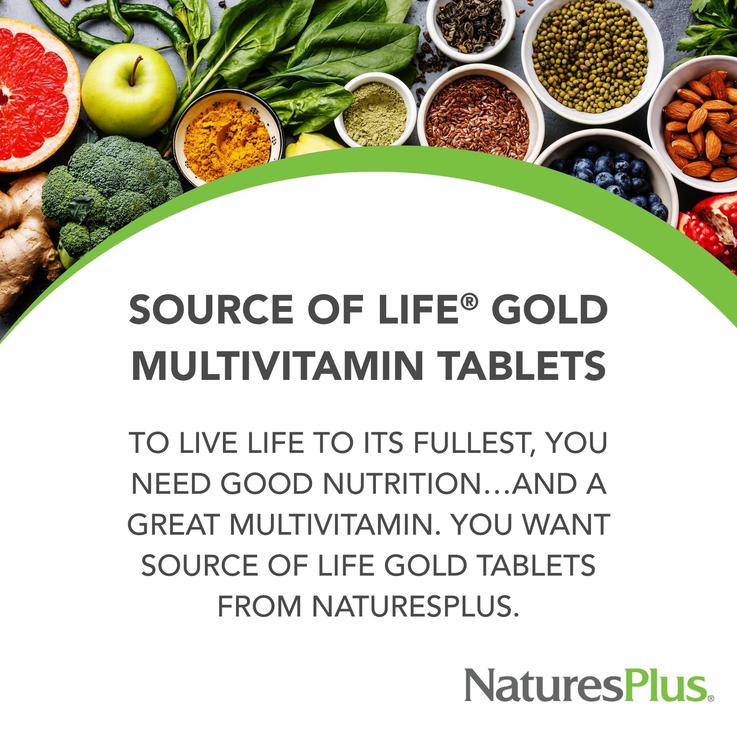NaturesPlus Source of Life Gold Multivitamin – 180 Tablets, Blood & Bone Support, Immune Health | 60 Servings