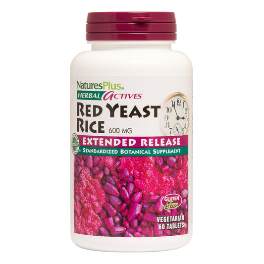 NaturesPlus Herbal Actives Red Yeast Rice Extended Release 600 mg – 3-Pack, 180 Servings – Vegetarian, Gluten Free