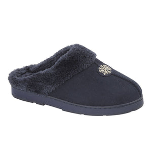 Tiggi Ladies Slip On Mules Slippers Navy