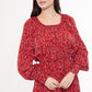 Louche Neelia Sprig Midi Dress - Burgundy (1)