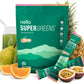 Nello Supergreens Premium Greens Drink Mix with Chlorella, Moringa, Spinach & Probiotics – Orange Travel Pack (20 Servings)