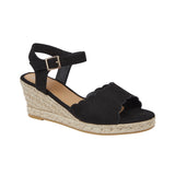 NICOLA LADIES WEDGE HEEL SANDALS WOMENS PLATFORM BUCKLE ANKLE STRAP ESPADRILLE SHOES