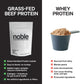 Noble Grass-Fed Beef Protein Powder with Collagen & Colostrum – Vanilla, 30 Servings | Keto & Gluten-Free