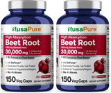 NusaPure Beet Root 30:1 Extract – 1000 mg per Serving, 150 Veggie Caps, Bioperine