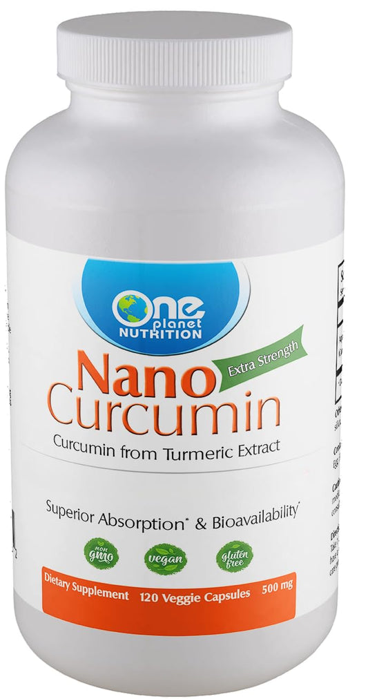 One Planet Nutrition Nano Curcumin 500 mg Veggie Capsules – High Absorption, 120 Servings
