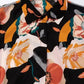 Elegant Orange Floral Long Sleeve Dress with Tie Neck