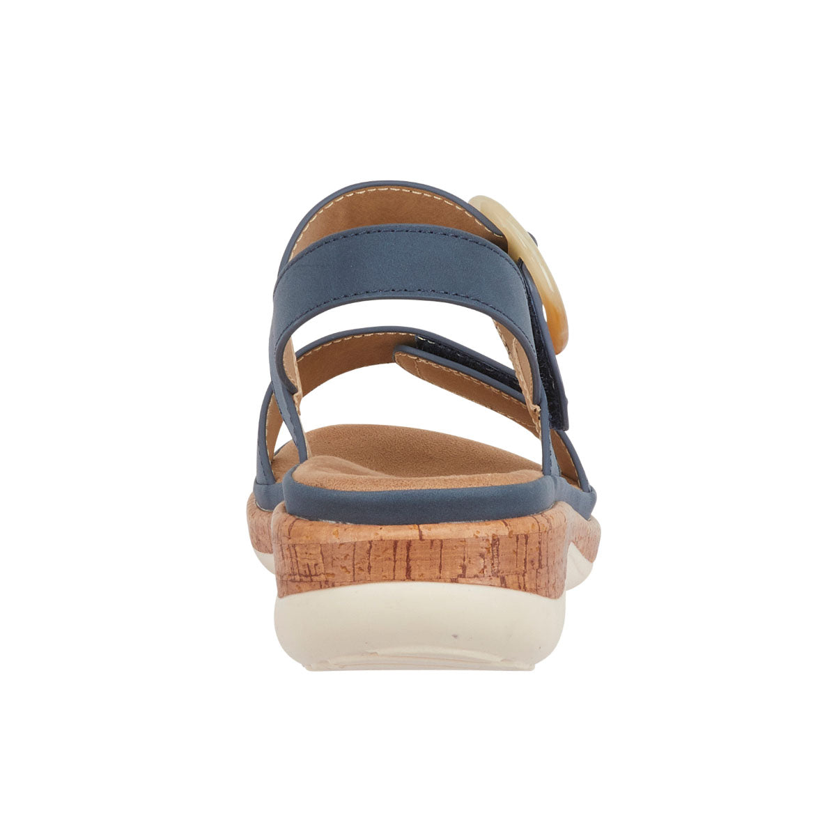 OSKANA Ladies Twin Strap Sandal Buckle Details Open Toe Shoes