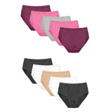 Pack of 10 Women's Super Soft Cotton Midi Briefs Comfortable Breathable Assorted Styles Perfect Fit Underwear Sizes UK 12 to 20 by Daisy Dreamer