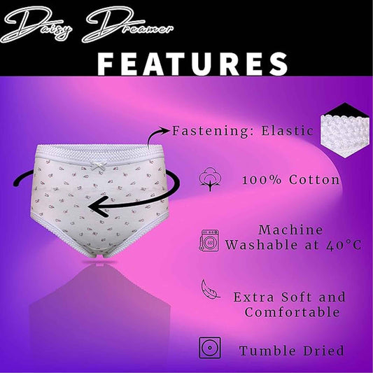 Pack of 6 Women's 100% Cotton Super Soft Maxi Briefs Full Coverage Breathable Everyday Underwear Assorted Colors Regular Plus Sizes by Sock Stack