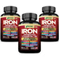 Parrox Elemental Iron 13-in-1 – Slow-Release Iron, Probiotics, B Vitamins, Beetroot & Turmeric (3-Pack, 60 Capsules)