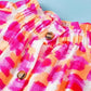 Pink Abstract High Neck Blouse