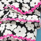 Pink Chic Blouse - Floral Layered Ruffle Sleeve
