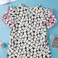 Pink Chic Blouse - Floral Layered Ruffle Sleeve