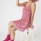 Pink Sequin Cami Ruffle Dress