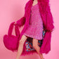 Pink Sequin Cami Ruffle Dress