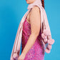 Pink Sequin Curve Size Cami Ruffle Dress