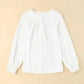 Pleated Neck Stretch Cuff Shirt