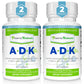 Power By Naturals ADK Vitamin Supplement: Vitamin A, D3 5000 IU, and Vitamin K2 MK-7 for Bone Health | Pack of 2 (60 Capsules Each)
