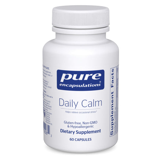 Pure Encapsulations Daily Calm – Vegan Stress & Sleep Support | Ashwagandha, Saffron, GABA & L-Theanine | 60 Capsules