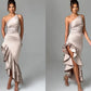 Elegant Slim Sloping Backless Dress