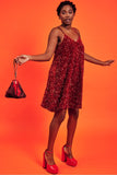 Red Sequin Curve Size Cami Swing Dress