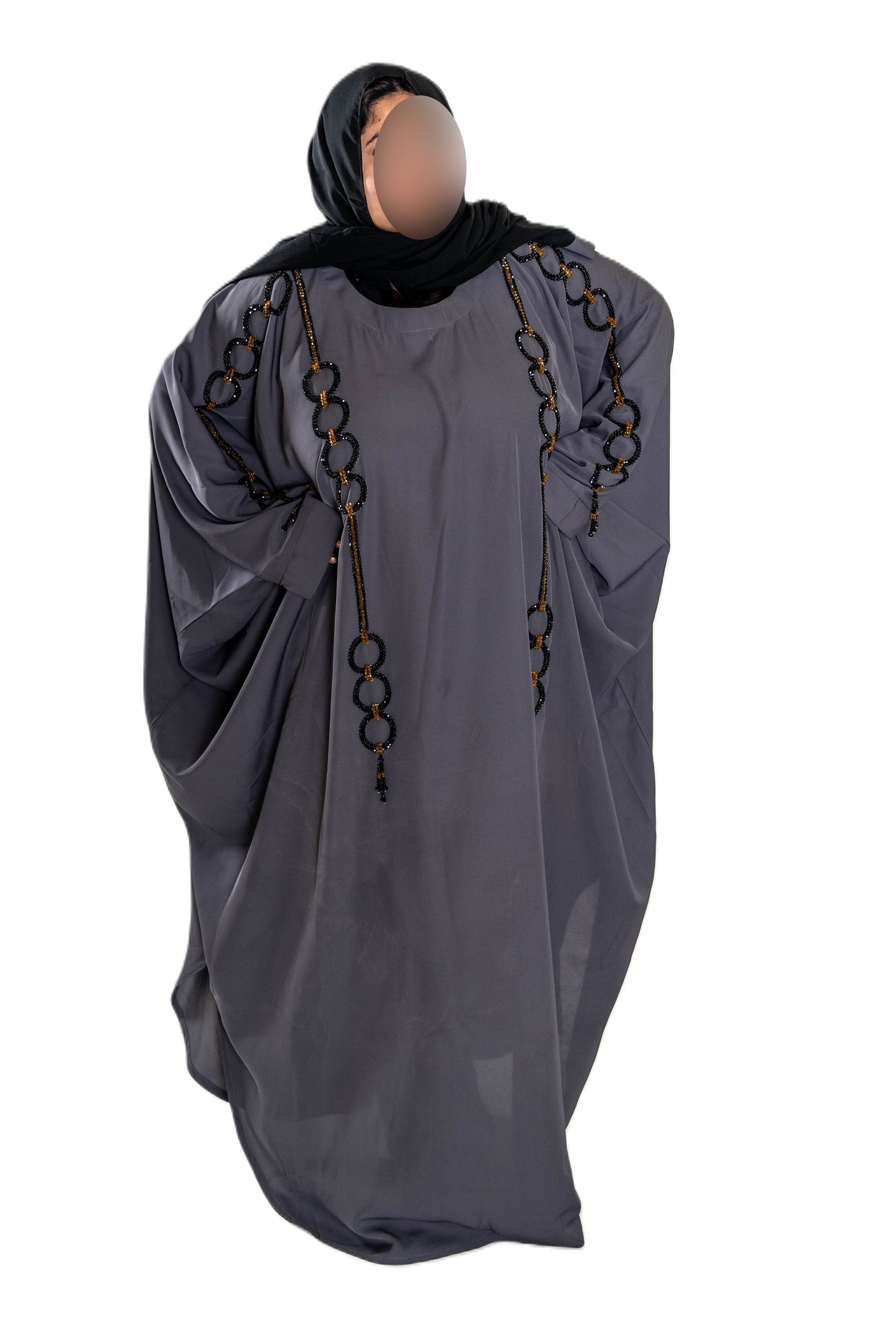 Elegant Pearls Embroidered Colour Abaya with High-Quality Materials for Special Occasions and Everyday Wear